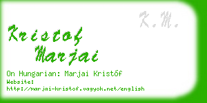 kristof marjai business card