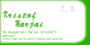 kristof marjai business card